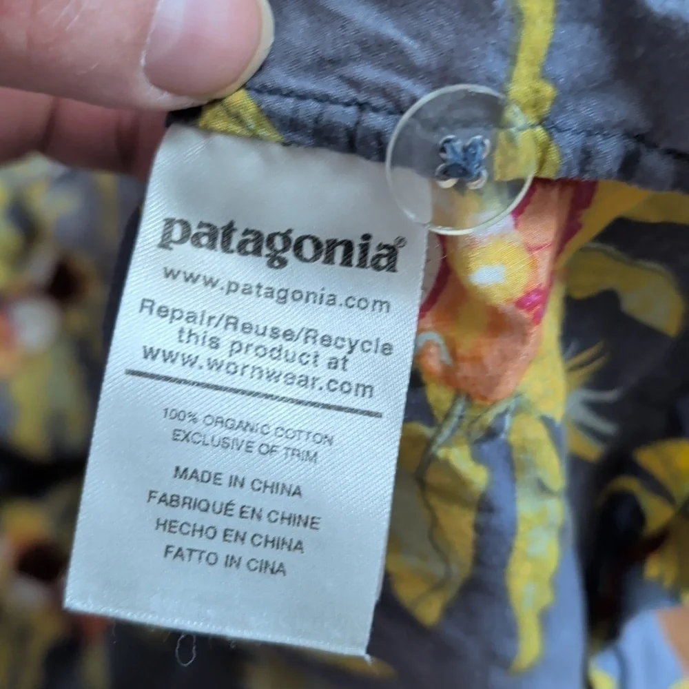 Patagonia Pataloha Floral Sundress with Yellow and Orange Flowers Fruits